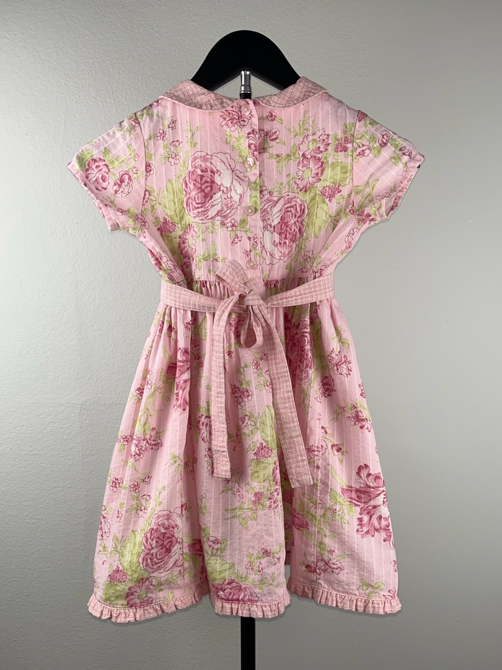 Baby Lulu 1990s Vintage Pink Floral Cotton Dress Size 6 - Picture 2 of 13